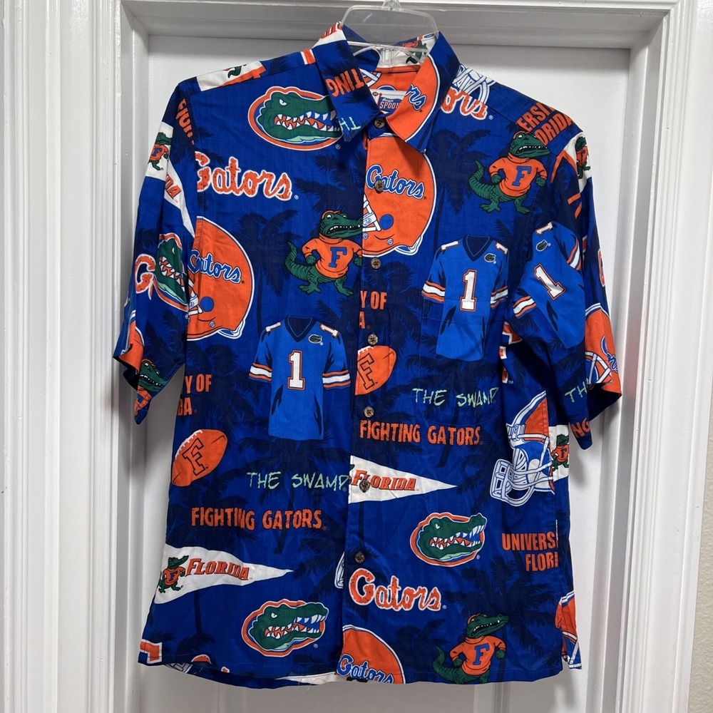 Vintage Reyn Spooner Hawaiian Shirt Sz SMALL University Of‎ Florida Gators Rayon